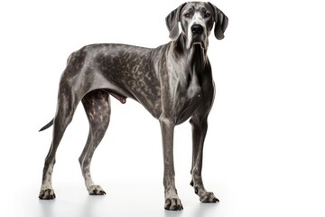 Great Dane cute dog isolated on white background - obrazy, fototapety, plakaty