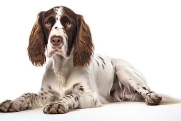 English Springer Spaniel cute dog isolated on white background