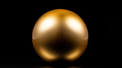 golden sphere isolated on black background