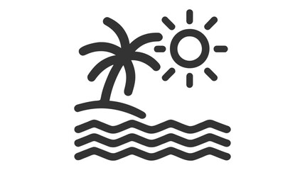 Palm tree icon on white background