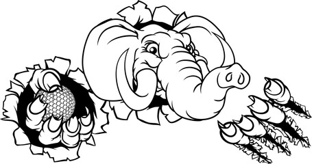 Elephant Golf Ball Sports Animal Mascot