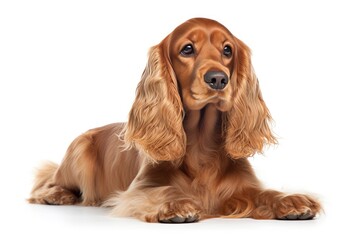 Cocker Spaniel cute dog isolated on white background