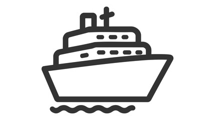 Fototapeta na wymiar Ship icon flat. Black pictogram on white background. Vector illustration symbol