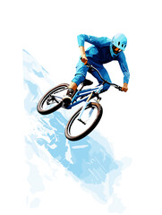 A Person On A Bicycle - Man doing an jump with a bmx bike against sky