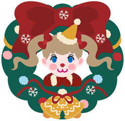 Cute girl with Christmas wreath