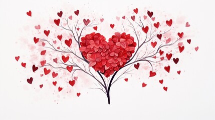 Happy Valentine's Day card with white background