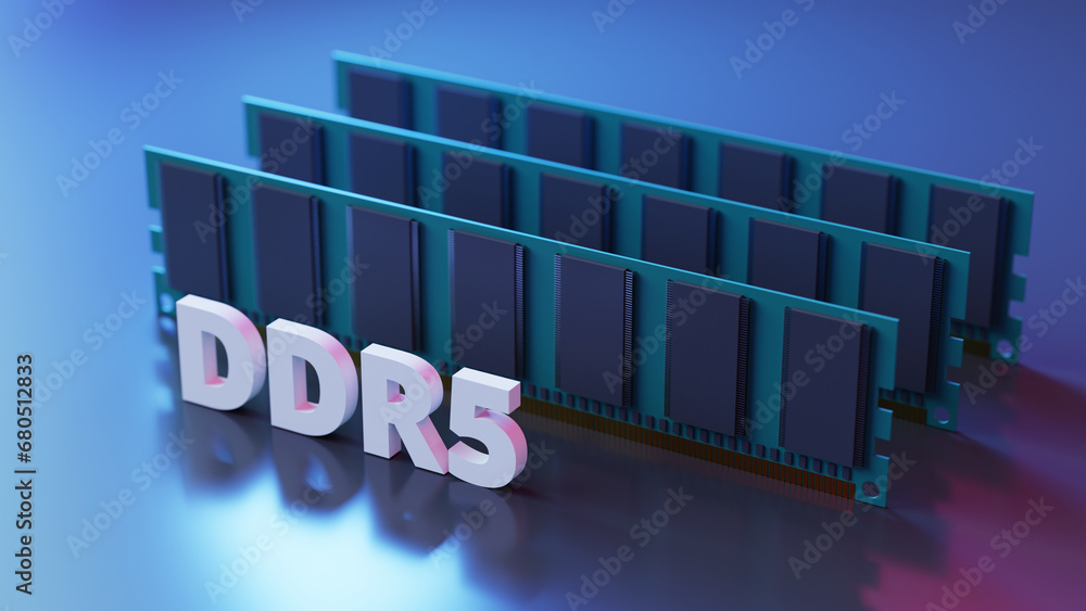 Poster memory parts mounted on a personal computer,3d rendering