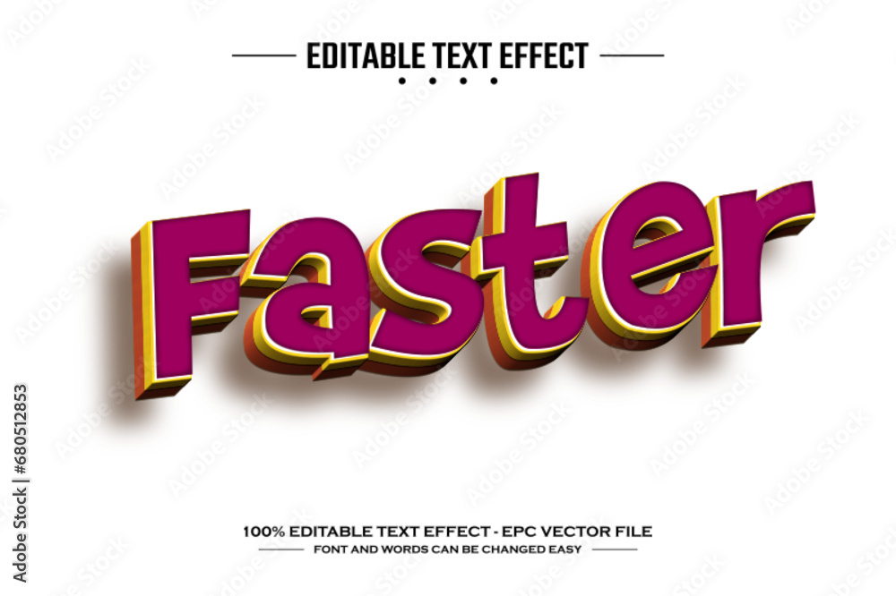 Poster faster 3d editable text effect template