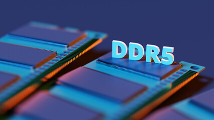 Memory parts mounted on a personal computer,3d rendering