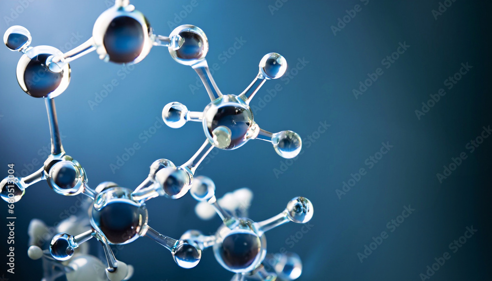 Poster science background with molecula and atom model. abstract molecular structure.