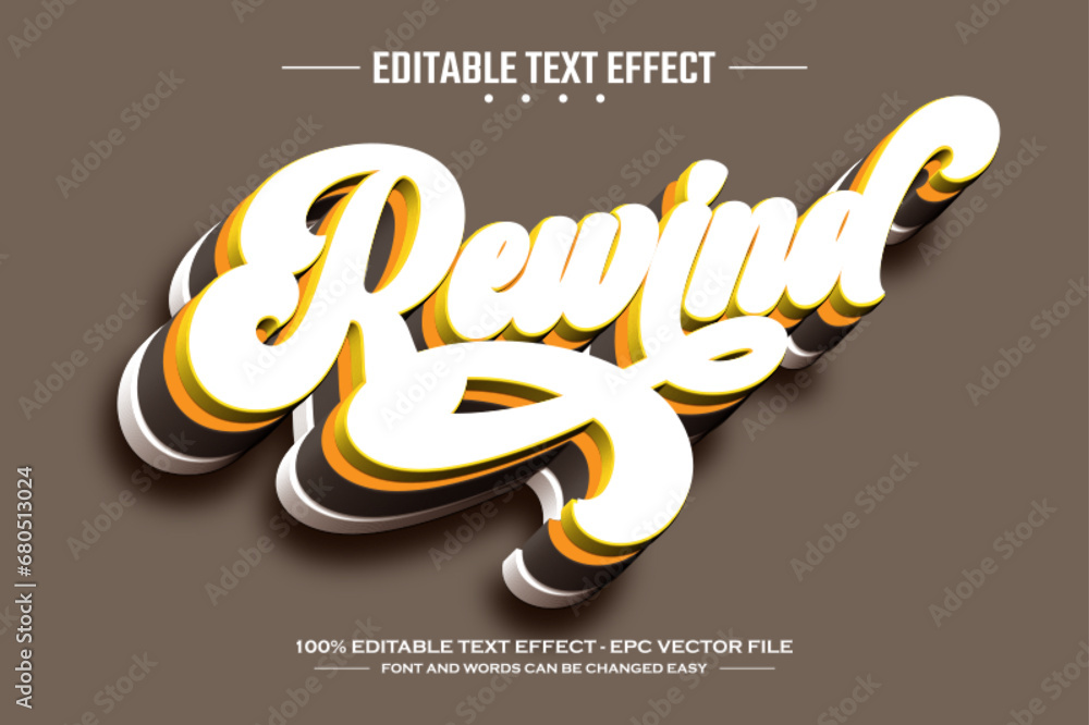 Poster rewind 3d editable text effect template