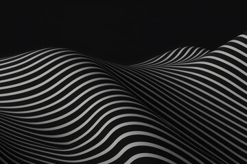 Black and white abstract waves background or pattern, creative design template