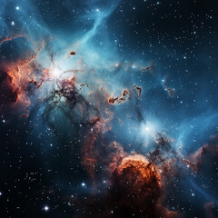 Obraz na płótnie Canvas Starfield and nebula in outer space. 