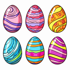 A Group Of Colorful Eggs - Set of colorful decorated easter eggs