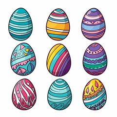 A Collection Of Colorful Eggs - Set of colorful decorated easter eggs