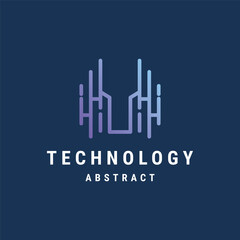 technology logo template vector illustration design
