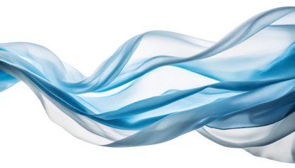 Silk fabric isolate. Elegant satin textile cut out. Soft transparent silky material.