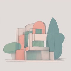 3d render. abstract geometric shapes background. 3d render. abstract geometric shapes background. 3d rendering of the geometric shapes of the building with different color shapes