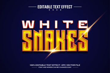 White snakes 3D editable text effect template