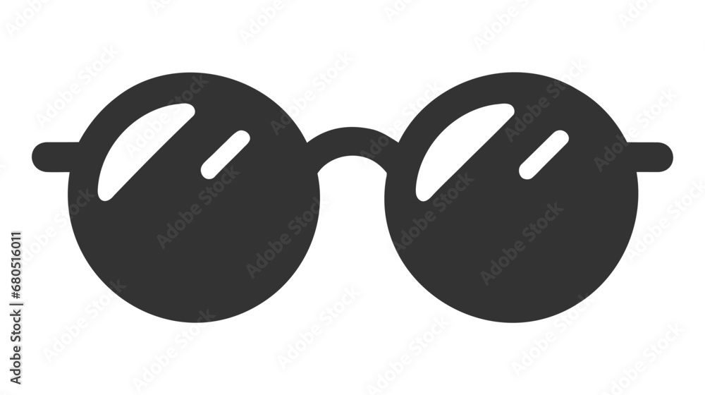 Wall mural eye glasses editable stroke outline icon isolated on white background flat vector illustration.