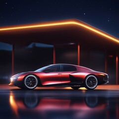 Fototapeta na wymiar 3d rendering of a brand - less generic concept car 3d rendering of a brand - less generic concept car modern futuristic electric car. 3d rendering