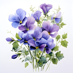 Butterfly pea, Flowers, Wtercolor illustrations