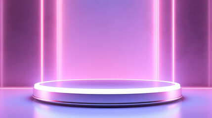 Technology luminous booth scene background, three-dimensional light effect three-dimensional graphics technology scene concept illustration