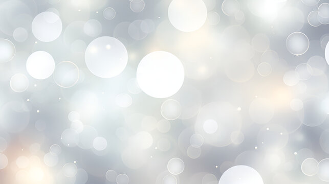 Magic Lights Bokeh Golden Blur Soft.Blurred bokeh background of snowflakes in blue and orange colors .Silver Background.AI Generative 