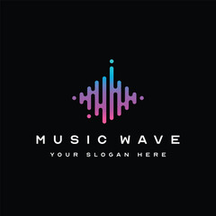 Sound wave icon for voice recognition in virtual assistant speech signal Abstract audio wave