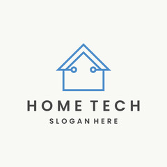 home tech logo template vector illustration design