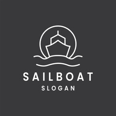 sailboat logo template vector illustration design