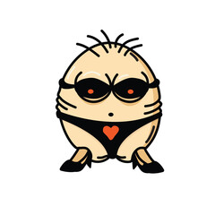 character egg in underwear