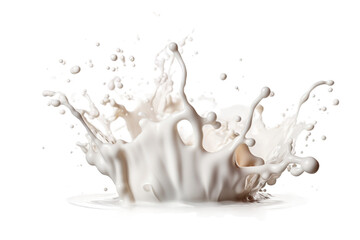Milk Splash Isolated on White Background or Wave with Drops and Splatters