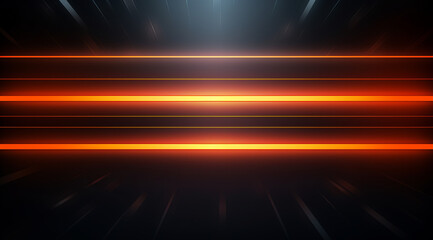 Orange neon lights create a sleek, contrasting glow in an abstract setting.