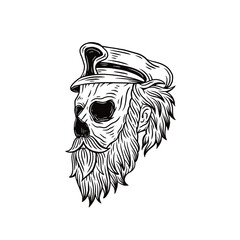 skull with beard illustration