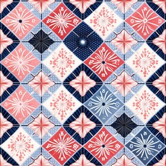 Fototapeta premium classic pattern textile design chess background