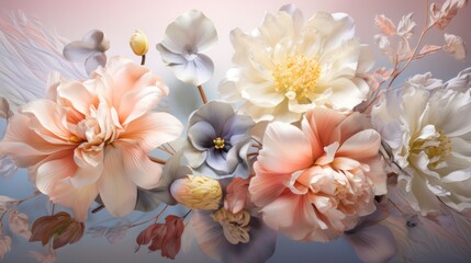 Blooming Flowers in Pastel Tones