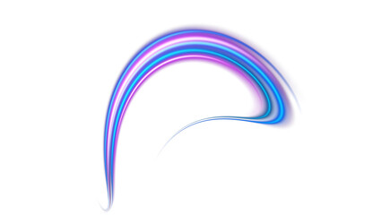 Blue and red neon wavy lines. Red blue special effect, speed police line. Magic of moving fast lines. Laser beams. Particle motion effect. Acceleration speed motion on night road. PNG.