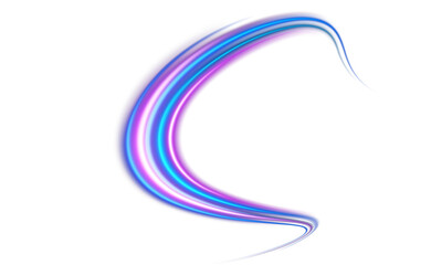 Blue and red neon wavy lines. Red blue special effect, speed police line. Magic of moving fast lines. Laser beams. Particle motion effect. Acceleration speed motion on night road. PNG.