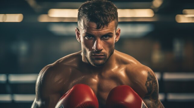 Boxing triumph: boxer's win in an intense showdown