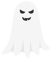 Halloween spooky mysterious flying ghost characters vector illustration.