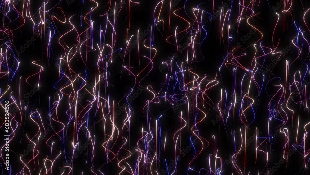 Poster particle rising like. abstract animation of particle moving and rising on black background.