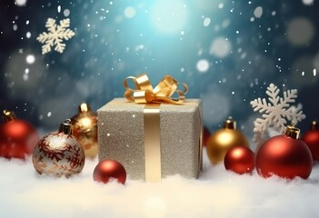 Fototapeta na wymiar Christmas background with New Year decorations
