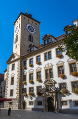 Fototapeta na wymiar Historic town hall of Regesnsburg