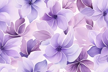 Watercolor seamless pattern of abstract purple flowers