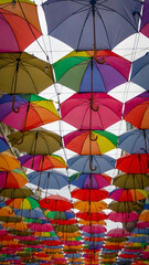 Obraz premium colorful umbrellas in the rain