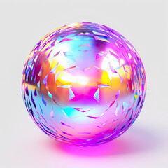 Holographic of Sphere. Holographic textured. Iridescent rainbow foil.