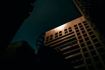 Dark buildings in the city