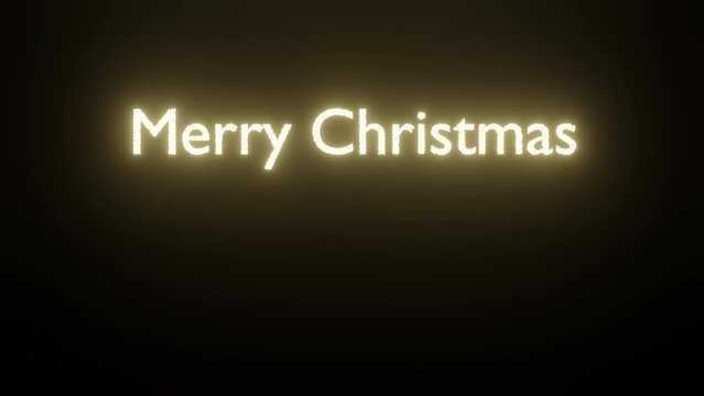 光の粒子で作るメリー クリスマスのロゴ。背景透過