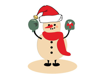 Santa Claus with a snowman